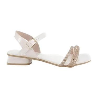 Imagem de Sandália Casual de Salto Bloco Baixo Infantil Menina Sua Cia Mini 9176.51971 Branco Verniz-Feminino