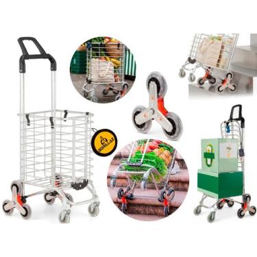 Imagem de Carrinho De Compras e Feira Térmico Artiko Go Sobe Escada 40kg Inox - 