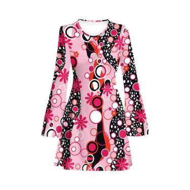 Imagem de Vestido Boêmio Floral Dos Anos 70 Para Mulheres, Fantasia De Festa Hip