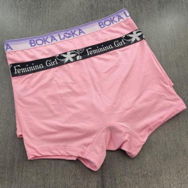 Imagem de Cueca Boxer Feminina Plus Size Cor:Rosa HeraTamanho:M - Saulo Lingerie