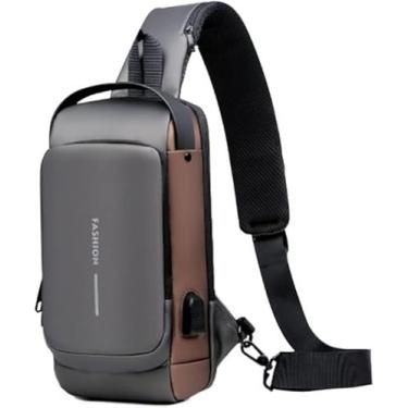 Imagem de Bolsa Bag Pequena Masculino Couro Tiracolo Transv. Ombro - Sami, Cinza