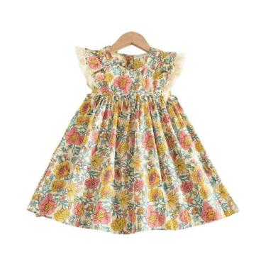 Imagem de Vestidos Florais Sem Mangas Para Meninas, Nova Moda Bear Leader, Fanta