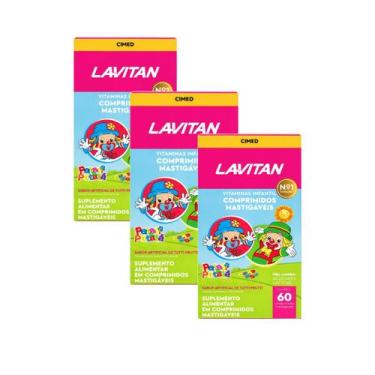 Imagem de Kit 03 Lavitan Vitamina Kids Tutti-Frutti 60 Comp Cimed. Sabor:Tutti-F