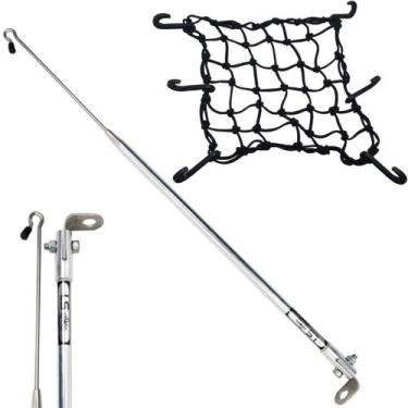 Imagem de Kit Antena Corta Pipa Cerol Linha Fio Proteção Cromada Retrovisor / Re