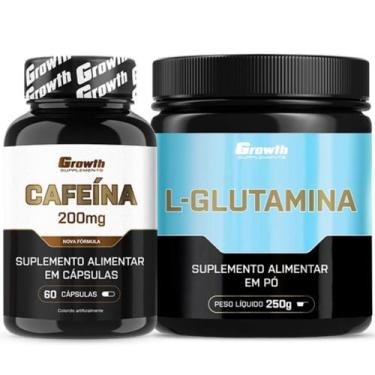 Imagem de Cafeina Pura 200mg 60 Caps + Glutamina Pura 250g Growth