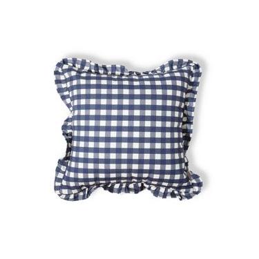 Imagem de Capa de Almofada EstampadaBabados Vichy Elena Azul Marinho Azul