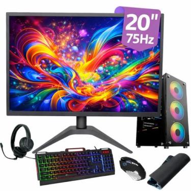 Imagem de Computador PC Gamer i5 3ª RX550 RAM 16GB SSD 1TB NVMe + Monitor 20" + 