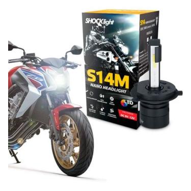 Imagem de Lâmpada Moto H4 Super Led Efeito Xenon 6000k Nano S14 3600lm - Shockli
