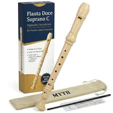 Imagem de Zaidan’s Flauta Doce Soprano Germânica em Dó (C), ABS, 3 partes, bege, com bag e vareta...