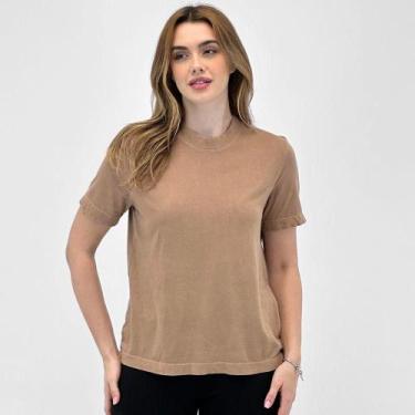 Imagem de Blusa Hering Básica Manga Curta Feminina, M, Funghi