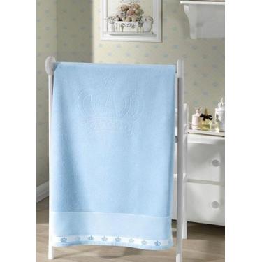 Imagem de Toalha de Banho p/ Bordar - Baby Classic - Azul 7239 - Aveludada - Doh
