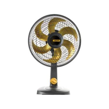 Imagem de Ventilador de mesa 127v mallory 42w 30cm gold 6 pas, Preto e Dourado, 