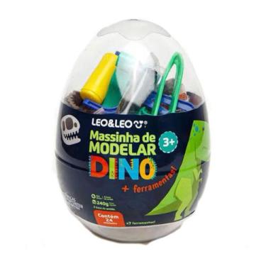 Imagem de Kit Massa De Modelar Ovo Dino 24 Cores + 7 Moldes Massinha LeoeLeo - L