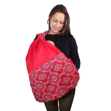 Imagem de Canguru Sling de Argola Com Ombreira Carregador De Bebe Proteção Bebe 