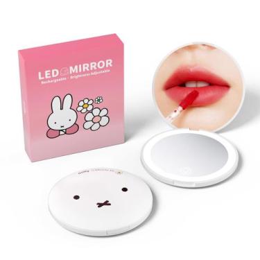 Imagem de Espelho de maquiagem LED portátil MIPOW Miffy dobrável de 2 lados
