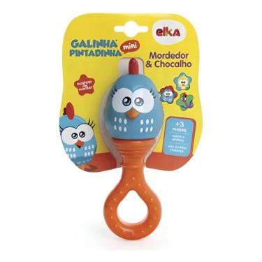 Imagem de Mordedor e Chocalho de Atividades Galinha Pintadinha Infantil em Vinil Atóxico Livre de Bpa Elka