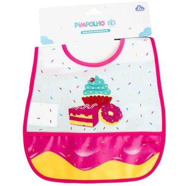 Imagem de Babador Impermeavel SOFT Pimpolho Pega Migalhas, BRANCO/DOCES