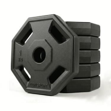 Imagem de 20 Anilhas 1kg Consport Revestida em ABS Peso Academia Treino Musculaç