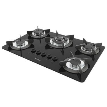 Imagem de Fogão Cooktop Vidro Gás 4B Simp 1B Tripla Safe Ferro Flange Inox Safe5
