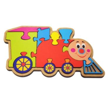 Imagem de Quebra-Cabeça Infantil Trem Brinquedo Educativo em MDF - Maninho Brinq