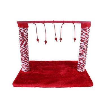 Imagem de Arranhador Retangular Duplo Interativo Vermelho para Gatos  Pet Injet