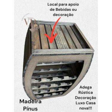Imagem de Adega Rústica Exclusiva para 15 Garrafas e 09 Taças - VDDECORA LAR