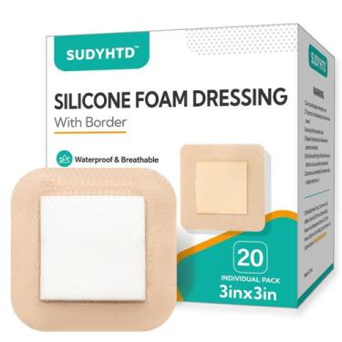 Imagem de Curativo de Espuma de Silicone SUDYHTD 7,5x7,5 cm Pacote com 20