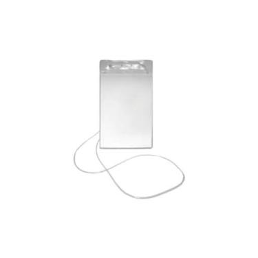 Imagem de Cracha Com Cordao Transparente Vertical 12X8Cm. - ROMITEC