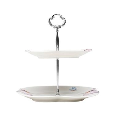 Imagem de PRATO DUPLO PORCELANA P/DOCES BORBOLETAS 20/24x25cm