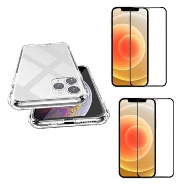 Imagem de Kit Capa Antishock + 2X Película Vidro 3D Compatível iPhone 12 Pro 6.1"