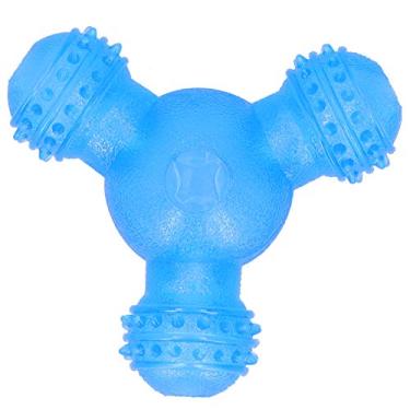 Imagem de Alimentador automático para animais de estimação, brinquedo com vazamento de comida, bola de treinamento interativo, limpeza de dentes, TPR para redução de tártaro e placa dentária, adequado para Teddy Golden Retriever (azul)