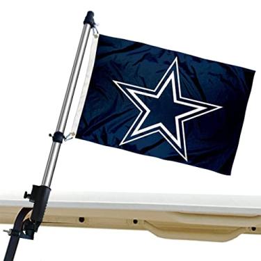 Imagem de WinCraft Suporte de montagem para mastro e suporte de bandeira do carrinho de golfe Dallas Cowboys