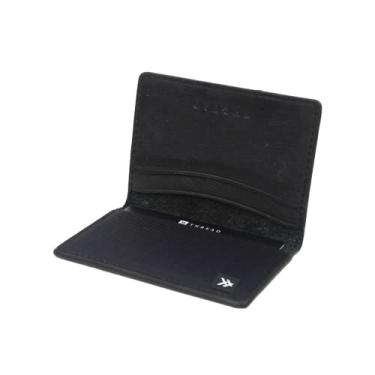Imagem de Carteira fina minimalista dobrável para homens e mulheres com RFID | Porta-cartão de crédito elástico pequeno para bolso frontal, Preto, One Size, Dobrável