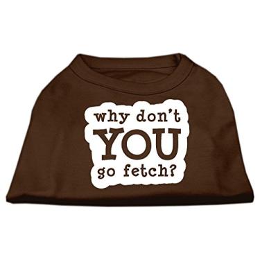 Imagem de Mirage Pet Products Camiseta estampada You Go Fetch, grande, marrom