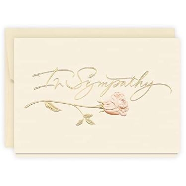 Imagem de The Gallery Collection - Cartão de simpatia rosa com envelope forrado com pérola