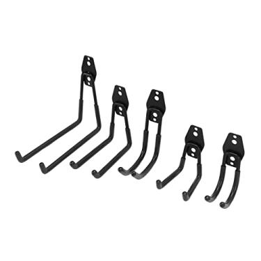 Imagem de Cabide de Armazenamento de Parede Duplo Ganchos de Armazenamento de Garagem 5 Tamanhos Antiderrapante 5 Peças/conjunto para (Preto)