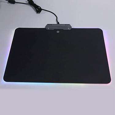 Imagem de Mouse Pad de Jogos LED RGB, Mouse Pad Rígido Com 7 Modos de Iluminação e 1 Modo Dinâmico, Controle de Toque, Com Suporte de Borracha para Jogadores de Desktop, 13,75 X 9,8 pol.