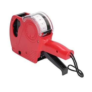 Imagem de Walfront Máquina de rotulagem manual 8 máquinas de etiquetagem com cartucho manual para máquina de etiquetagem com etiqueta de preço com cartucho portátil para marcação de preço (vermelho)