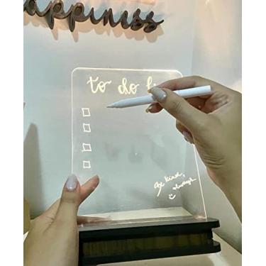 Imagem de Luminaria Quadro De Escrever Iluminado Led Lousa quadro de notas de acrílico transparente