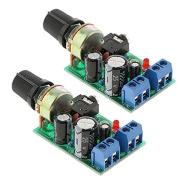 Imagem de Placa amplificadora de 2 peças, mini placa amplificadora de potência de áudio, módulo CC 3 ~ 12 V, volume ajustável para acessórios LM386