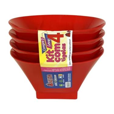 Imagem de Kit 4 Tigela Pote Plástico Cumbuca Petiscos Sobremesa 500ml