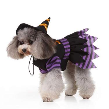 Imagem de pano de cachorro de festa cachorro páscoa roupa para cachorro roupas de menina vestidos roupas de festa para animais de estimação roupas para animais de estimação garota a bruxa