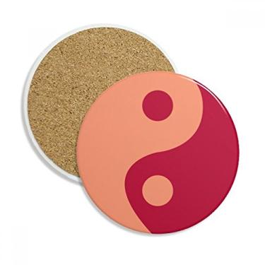 Imagem de Taiji Caneca com oito diagramas padrão Yin-yang porta-copos de proteção de mesa Pedra absorvente