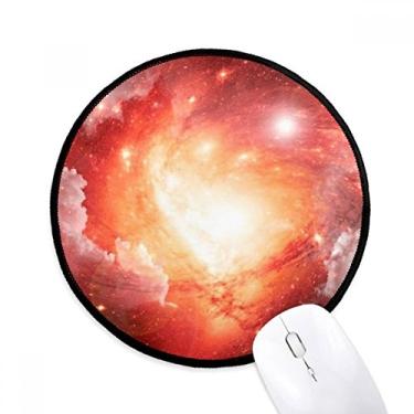 Imagem de Mouse pad rosa Galaxy lindo padrão de nebulosa tapete redondo para escritório para computador