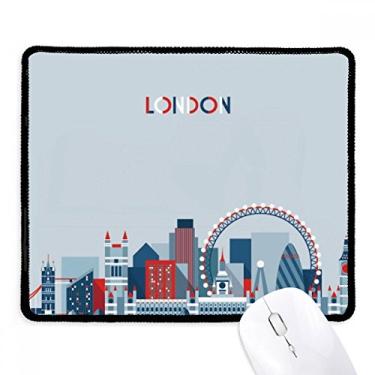 Imagem de Britain UK London Eye Bridge Tower Blue Mousepad Tapete de borracha para jogos
