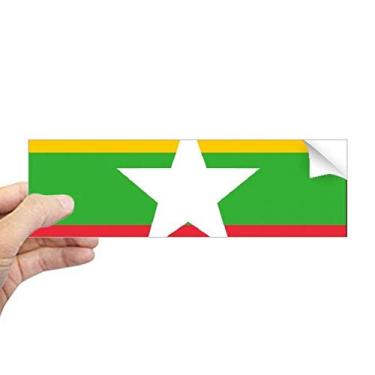 Imagem de DIYthinker Adesivo retangular de para-choque com bandeira nacional de Myanmar da Ásia para notebook e janela