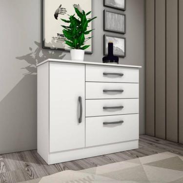 Imagem de Cômoda moderna para quarto de casal - Chicago-Neve - Tcil Móveis