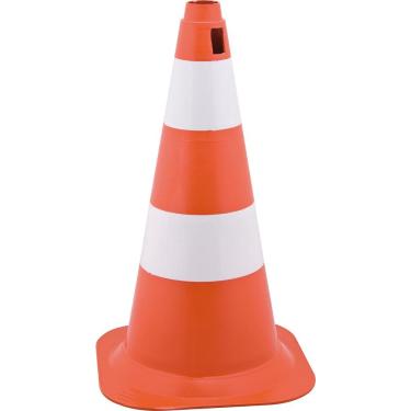 Imagem de Cone sinalização 75cm laranja/branco polietileno - Vonder