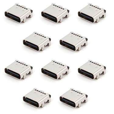 Imagem de DAGIJIRD 10 soquetes USB 3.1 tipo-C Kit de tomada fêmea Tomada de dados de carregamento SMT PCB Jack Socket Connector