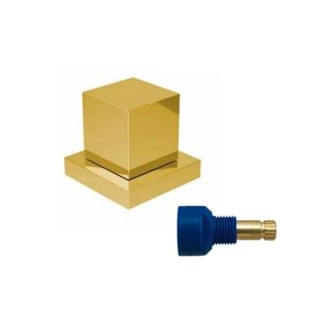 Imagem de Acabamento Registro Quadrado Dourado Brilho + A/d Fabrimar